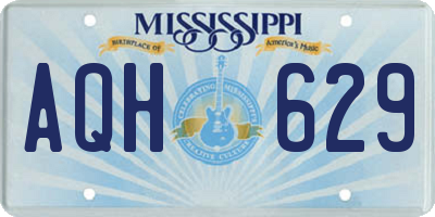 MS license plate AQH629