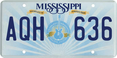 MS license plate AQH636
