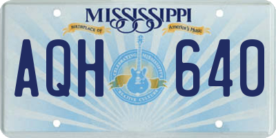MS license plate AQH640
