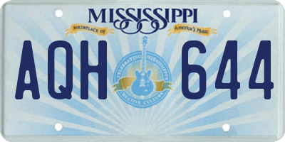 MS license plate AQH644