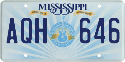 MS license plate AQH646