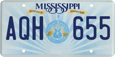 MS license plate AQH655