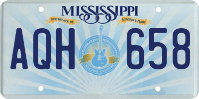 MS license plate AQH658
