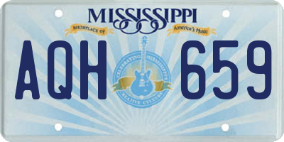 MS license plate AQH659