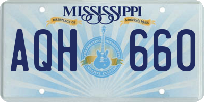 MS license plate AQH660