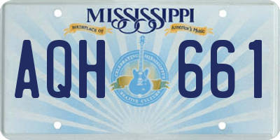 MS license plate AQH661