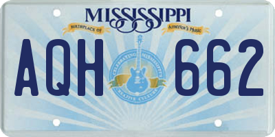 MS license plate AQH662
