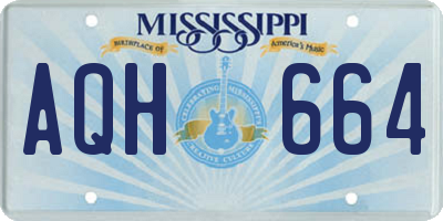 MS license plate AQH664