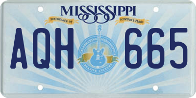 MS license plate AQH665