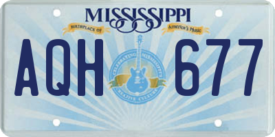 MS license plate AQH677