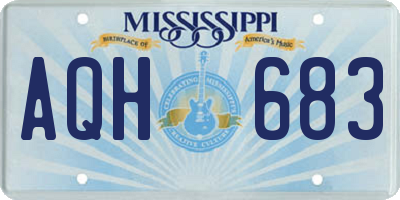 MS license plate AQH683