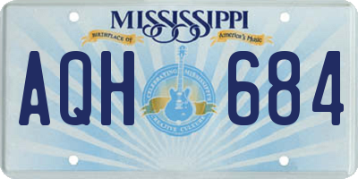MS license plate AQH684