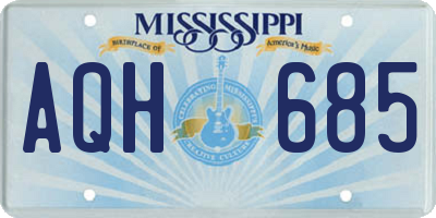 MS license plate AQH685