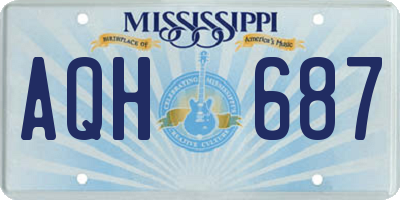 MS license plate AQH687