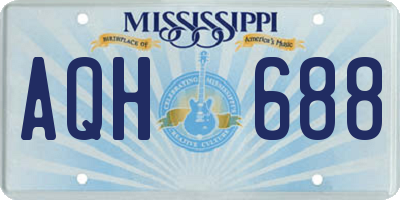 MS license plate AQH688