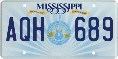 MS license plate AQH689