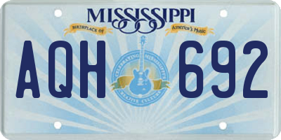 MS license plate AQH692