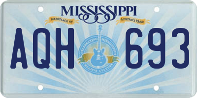 MS license plate AQH693
