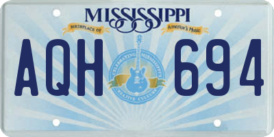 MS license plate AQH694