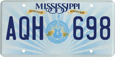 MS license plate AQH698