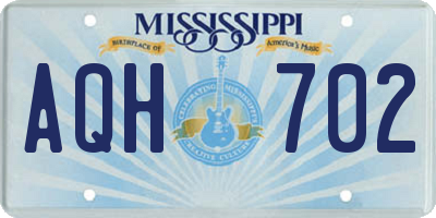 MS license plate AQH702