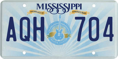 MS license plate AQH704