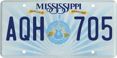 MS license plate AQH705