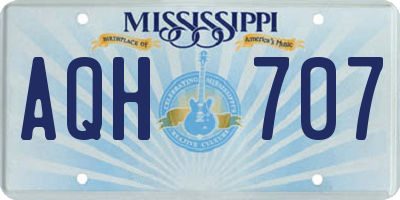 MS license plate AQH707