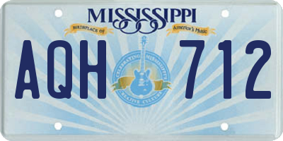 MS license plate AQH712