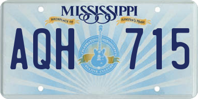 MS license plate AQH715