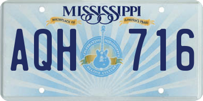 MS license plate AQH716