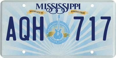 MS license plate AQH717