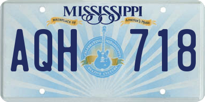 MS license plate AQH718