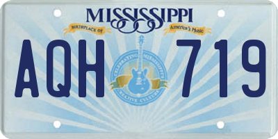 MS license plate AQH719