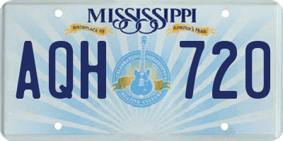 MS license plate AQH720