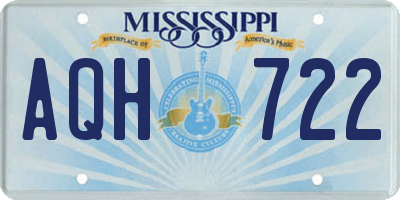 MS license plate AQH722