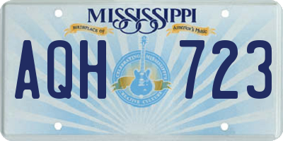 MS license plate AQH723
