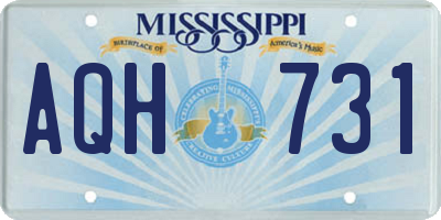 MS license plate AQH731
