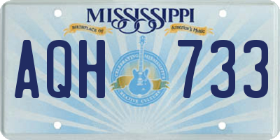 MS license plate AQH733
