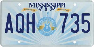 MS license plate AQH735