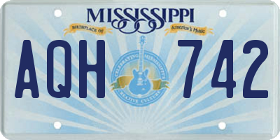MS license plate AQH742