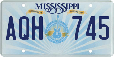 MS license plate AQH745