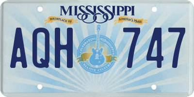MS license plate AQH747