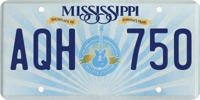 MS license plate AQH750