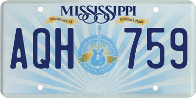 MS license plate AQH759