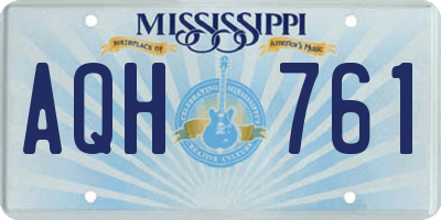 MS license plate AQH761