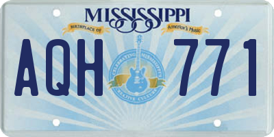 MS license plate AQH771