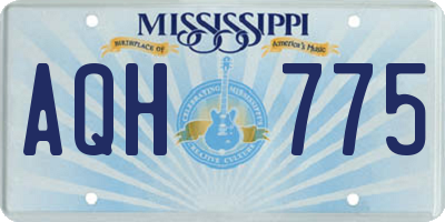 MS license plate AQH775