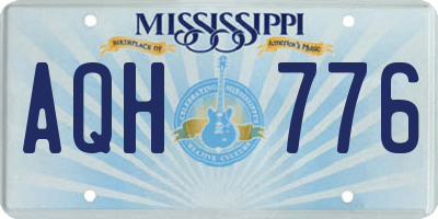 MS license plate AQH776