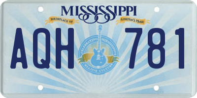 MS license plate AQH781